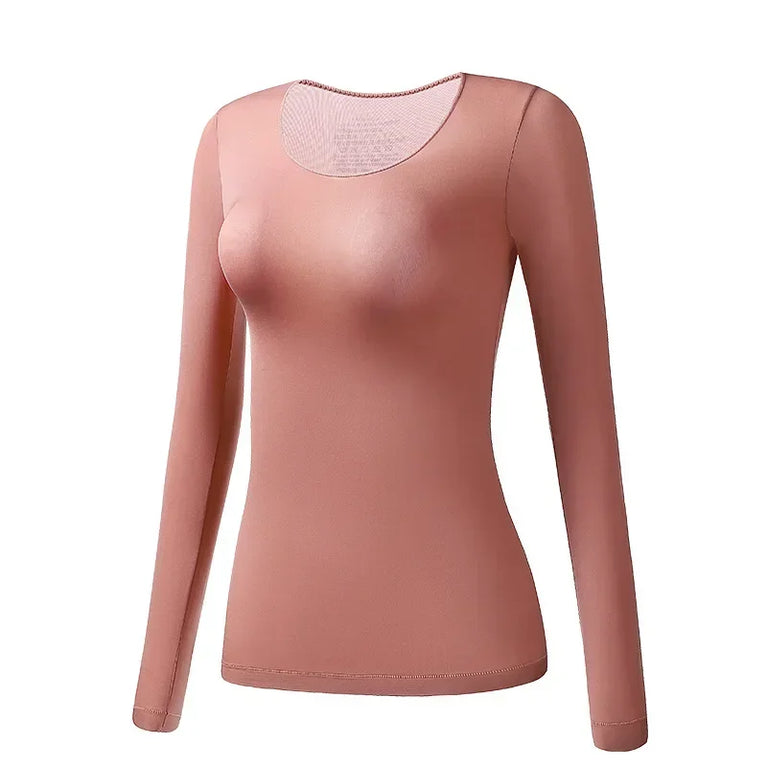 Women’s Ultra-Thin Thermal Top | Seamless Long-Sleeved Skin