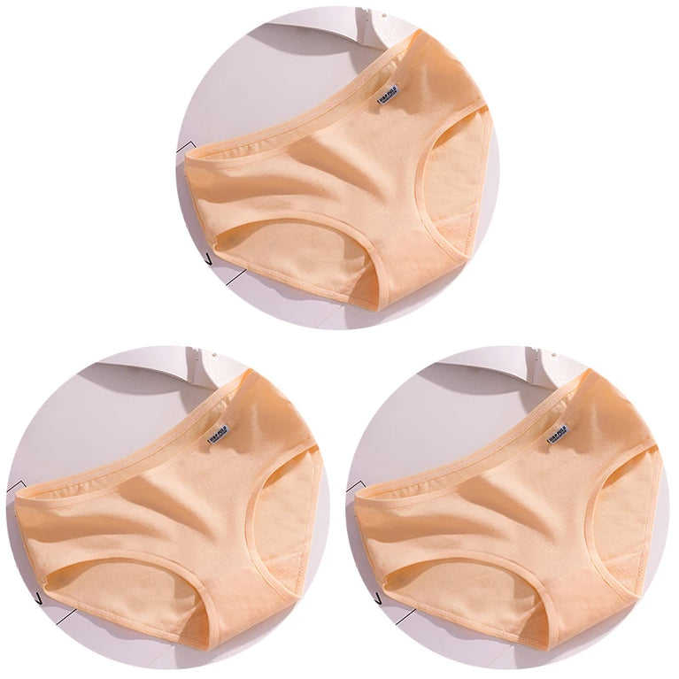 3pc Pure Cotton Briefs | Skin-Friendly Mid-Rise Comfort Set