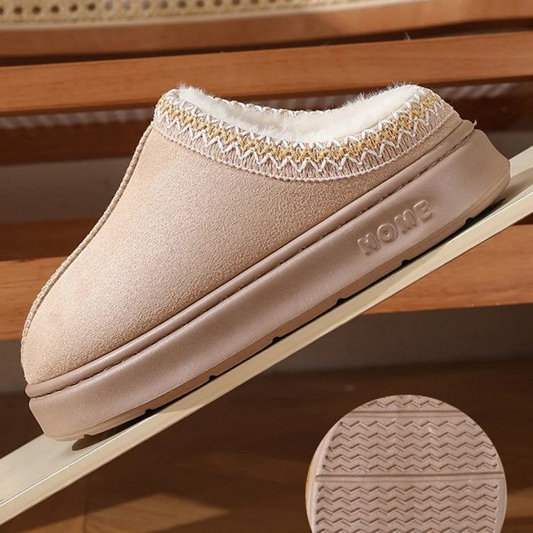 Plush Winter Platform Slippers | Warm Non-Slip Home Shoes