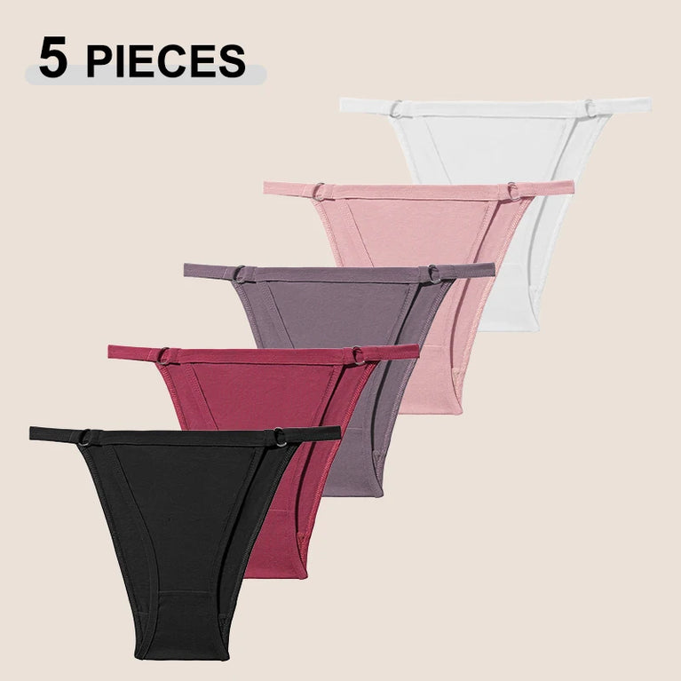 Seamless Cotton Bikini Briefs (6-Pack) – Low-Rise Adjustable Brazilian Panties