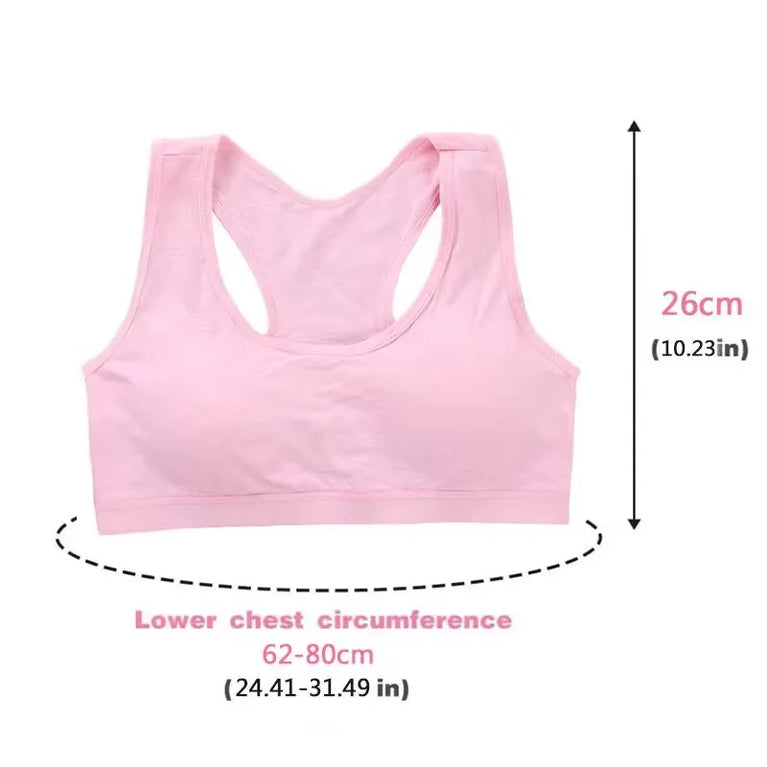 Girls' Anti-Peeping Sport Training Bra | Soft Cotton Underwear