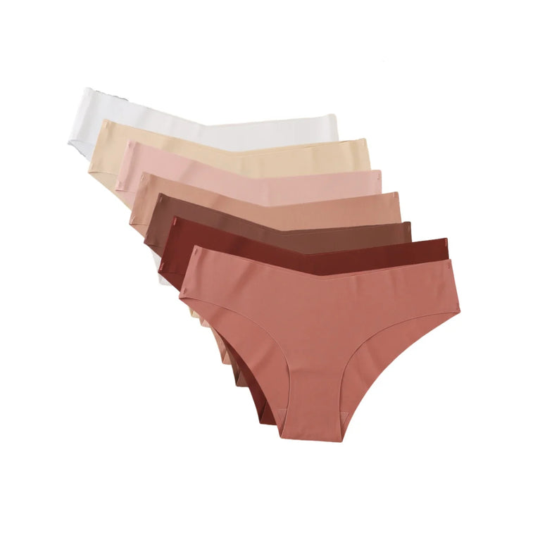 Seamless V-Waist Briefs (7-Pack) – Invisible Ice Silk Low-Rise Underwear