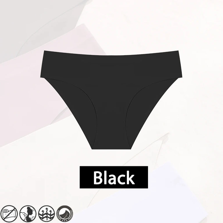 Sexy Ice Silk Women's Underwear – Low-Waist Seamless Invisible Briefs