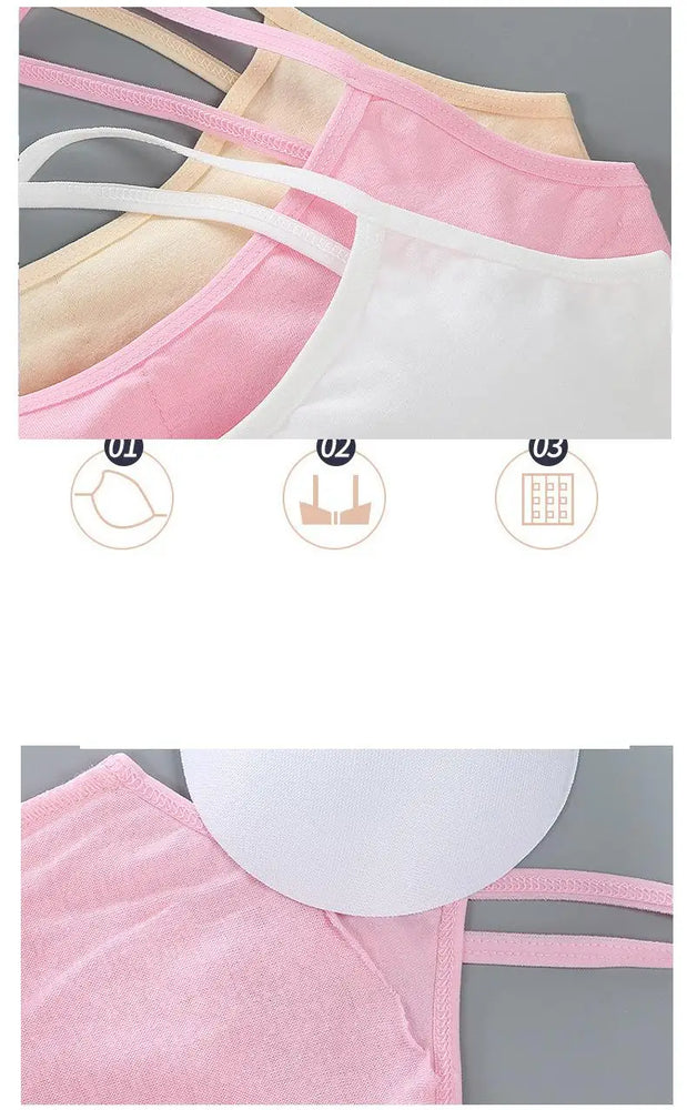 3-Pack Cotton Training Bras | Soft Teen First Camisole