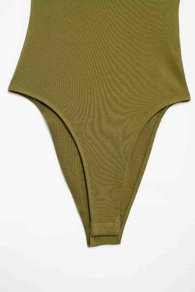 Ribbed Backless Bodysuit | Sexy O-Neck Snap Playsuit