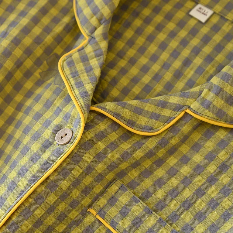 Women’s Cotton Plaid Pajamas | Pink & Green Checkered Set