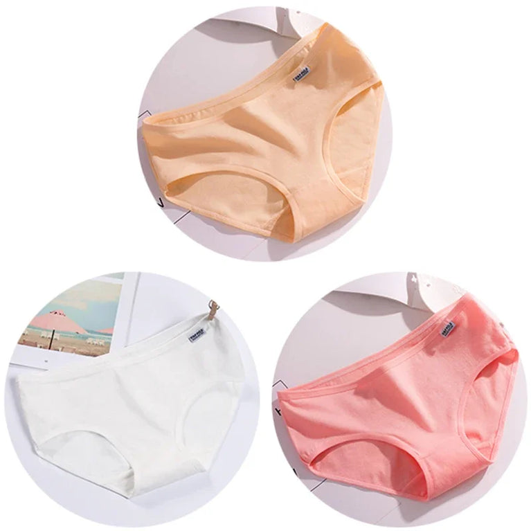 3pc Mid-Rise Cotton Briefs | Breathable Plus Size Comfort Set