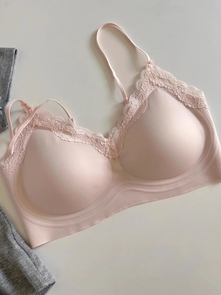 Pure Desire Sexy Lace Bralette | Seamless Gathered V-Neck