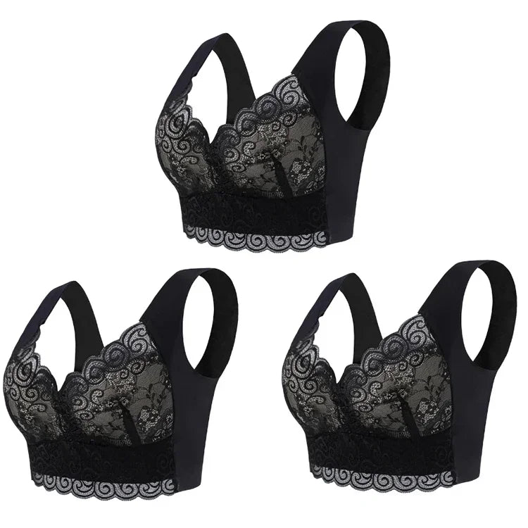 Ice Silk Seamless Lace Bralette | Wire-Free Vest Support