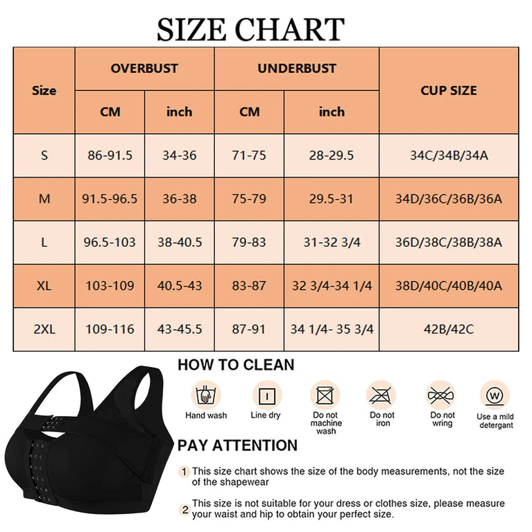 Wireless Front-Closure Support Bra | Posture Corrector Vest