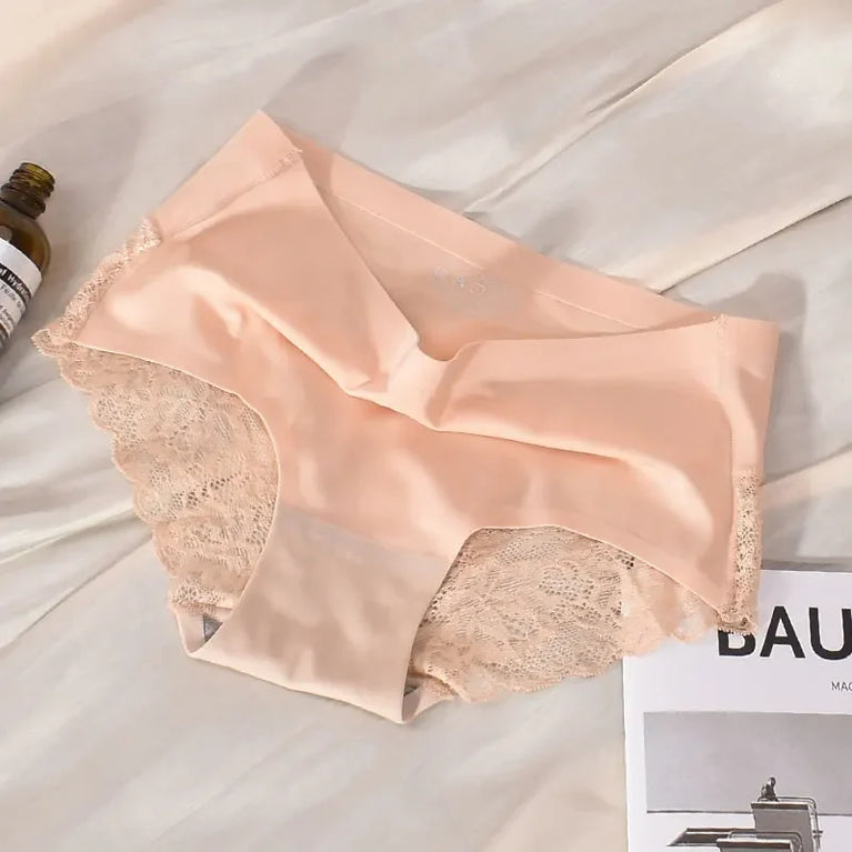 Silk-Satin Lace Briefs | Sexy Seamless Plus Size Lingerie