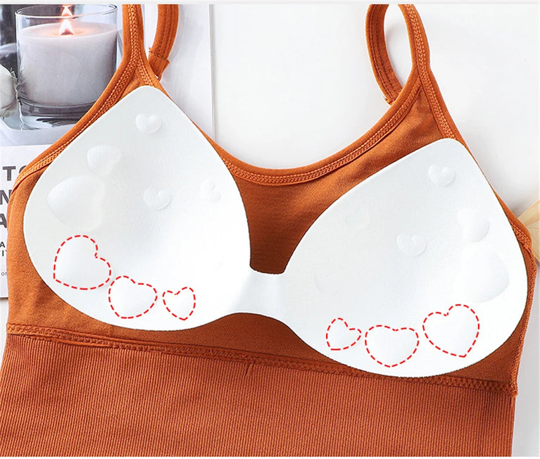 Seamless U-Back Cotton Bralette | Push-Up Yoga Sports Bra
