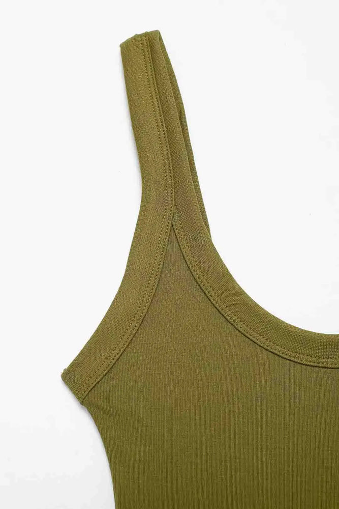 Ribbed Backless Bodysuit | Sexy O-Neck Snap Playsuit