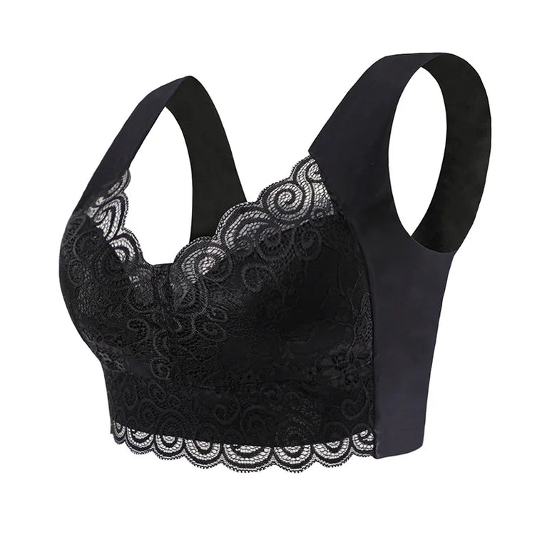 Seamless Lace Bra | Wireless Full-Cup Push-Up