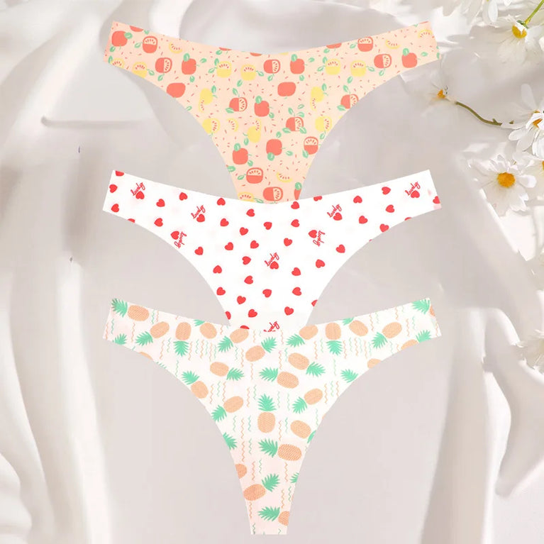 3-Pcs Sexy Colorful G-String Set – Seamless Low-Rise Bikini Thongs for Women (S-XL)