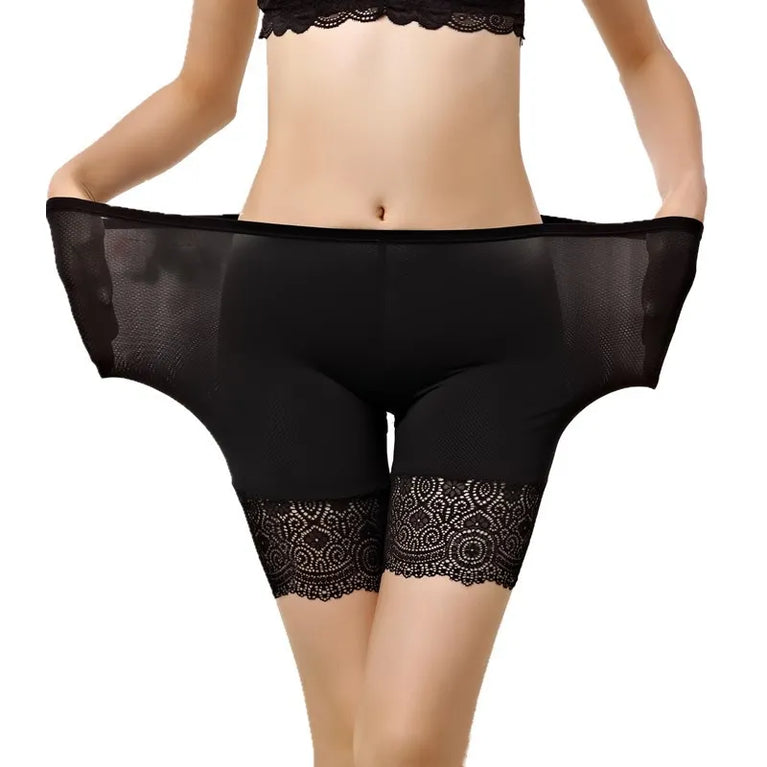 Seamless Lace Safety Shorts | High-Waist Anti-Chafing Boxers