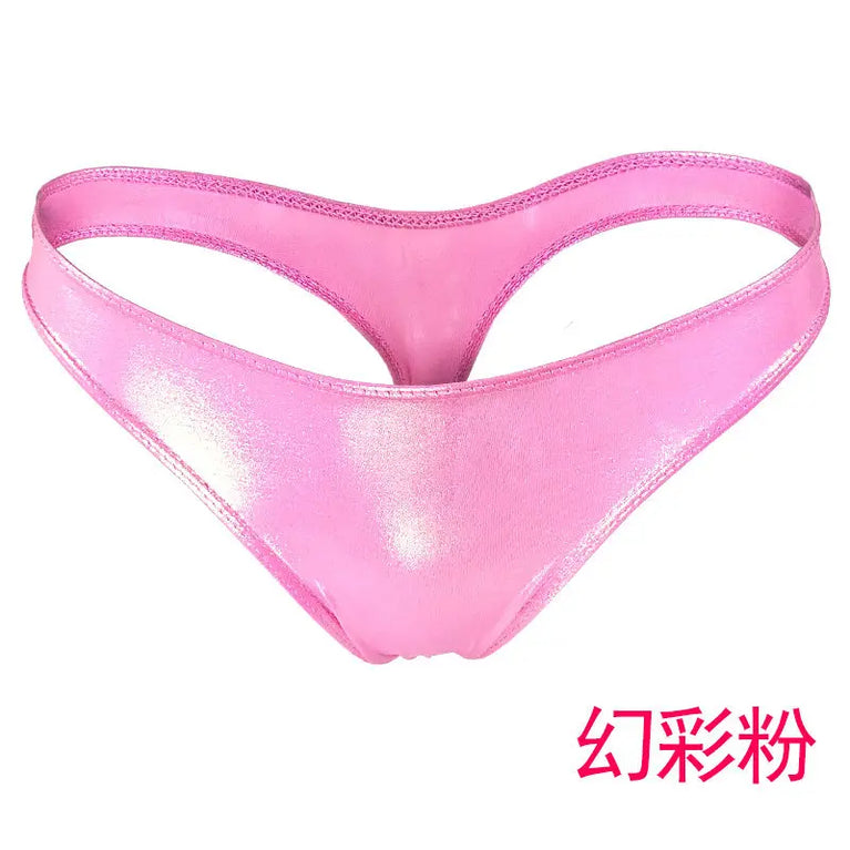 Glossy Gradient Bikini Thongs – Low-Rise Vibrant Swim & Beach G-Strings