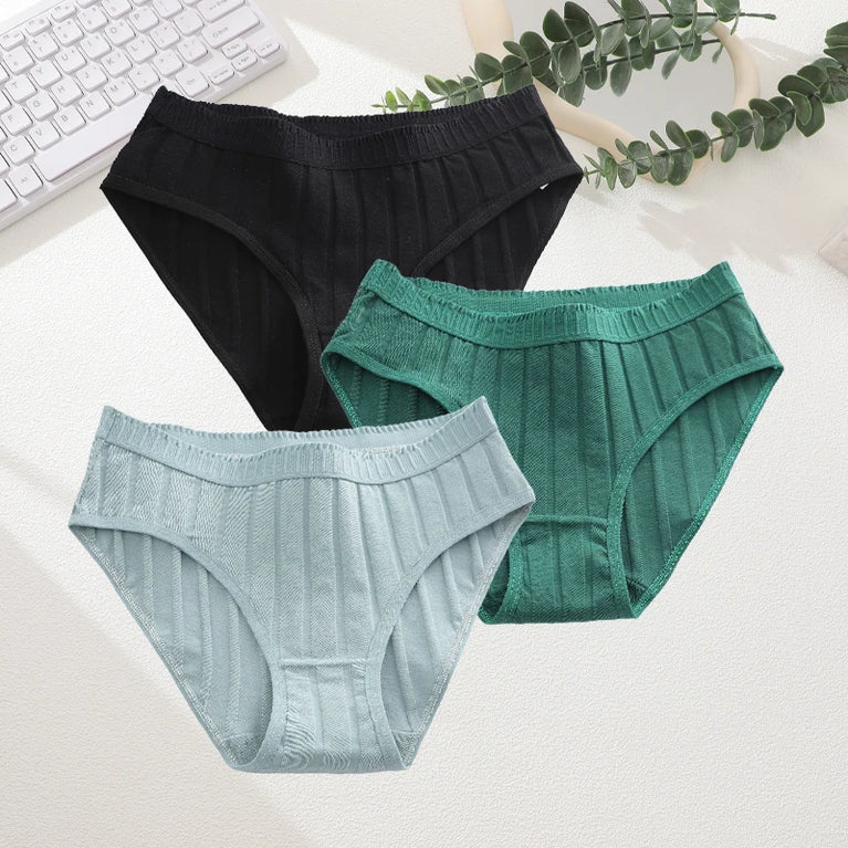 3pc Breathable Cotton Briefs | Low-Waist Dopamine Summer Set