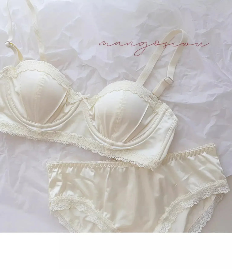 Luxury Satin Deep V Bra | Soft Steel-Free Push-Up Lingerie