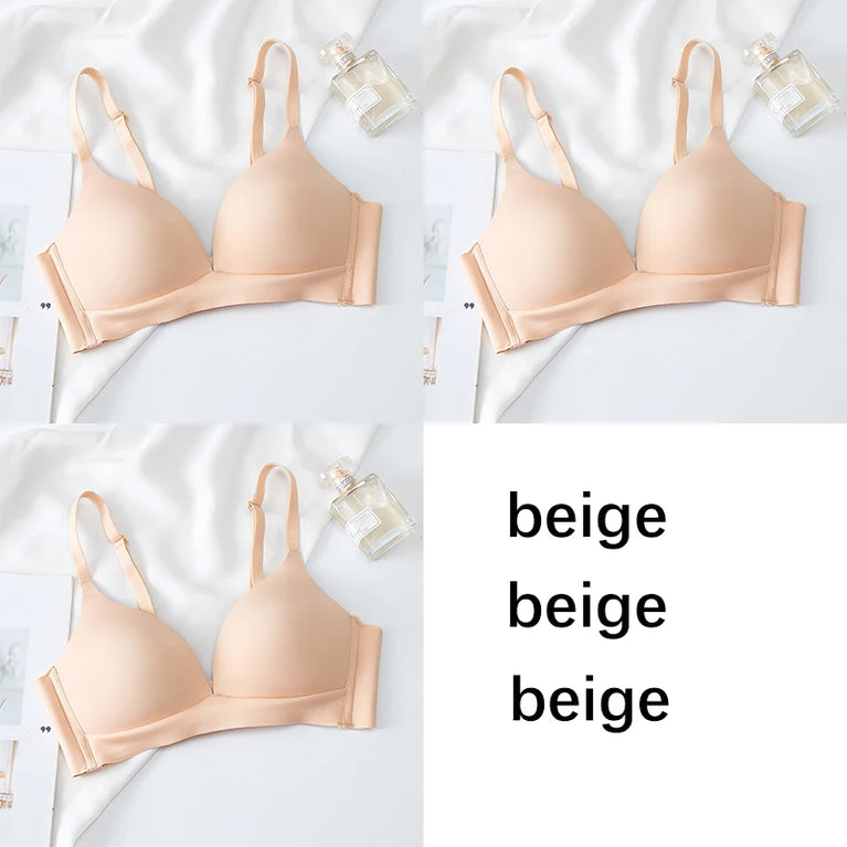 FallSweet 3PCS Seamless Push-Up Bra | Wireless Glossy Comfort