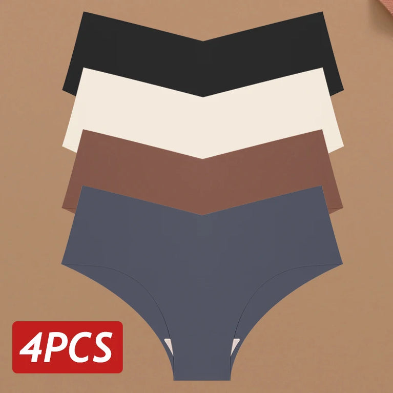 4pc Ice Silk Briefs | Seamless V-Waist No-Trace Set