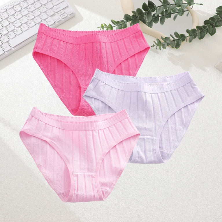 3pc Breathable Cotton Briefs | Low-Waist Dopamine Summer Set