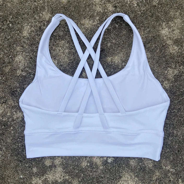 High-Support Cross-Strap Sports Bra | Professional Yoga Vest