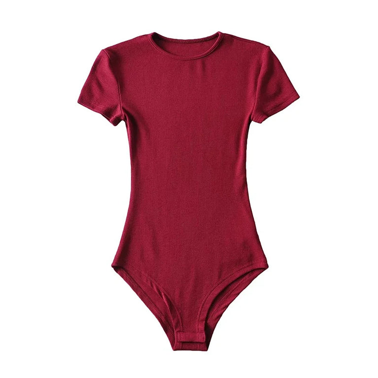 Button-Detail Short Sleeve Bodysuit | Sexy Slim-Fit Summer Romper