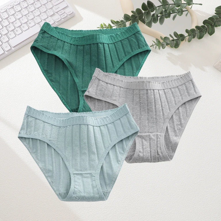 3pc Breathable Cotton Briefs | Low-Waist Dopamine Summer Set