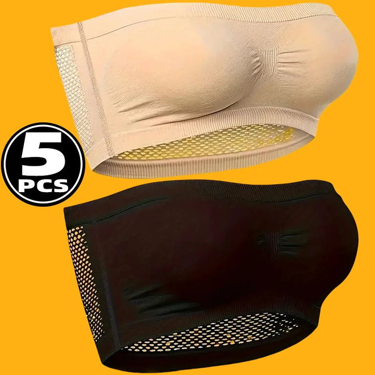 Breathable Mesh Tube Bra | Seamless Strapless Bandeau Top
