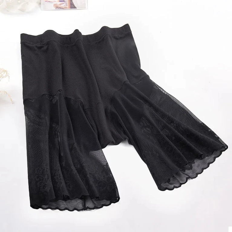 Plus Size Lace Trim Safety Shorts | Anti-Chafing Seamless Underwear