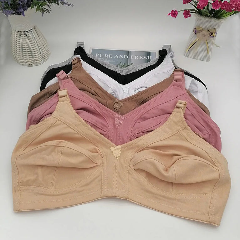 Bamboo Fiber Wireless Bra – Full Coverage Lace Comfort