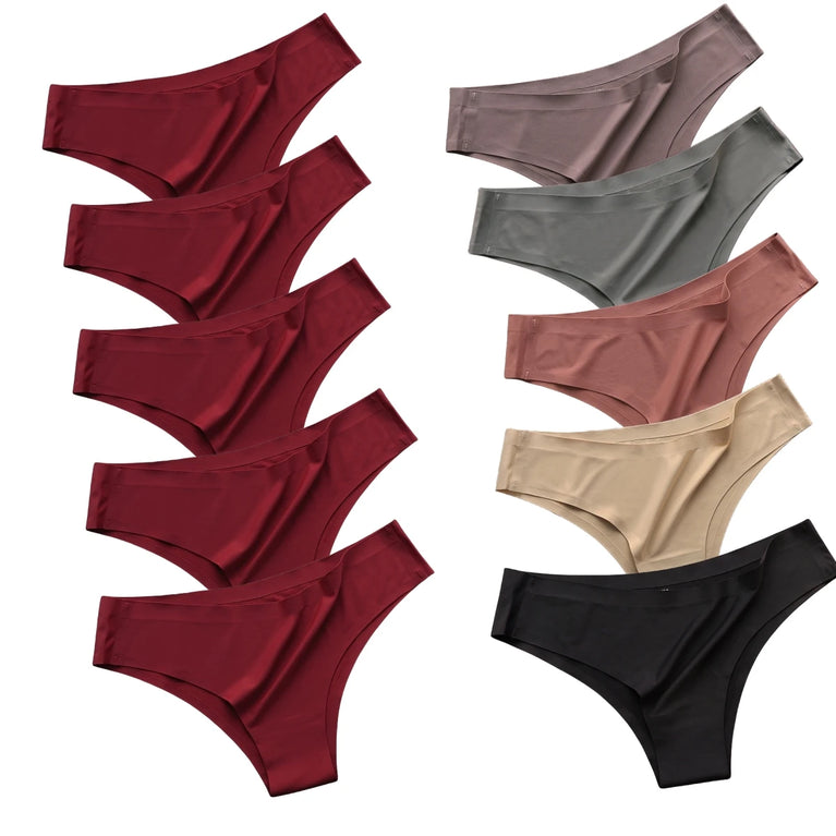 Seamless Ice Silk Briefs (10-Pack) – Low-Rise Ultra-Thin Performance Panties