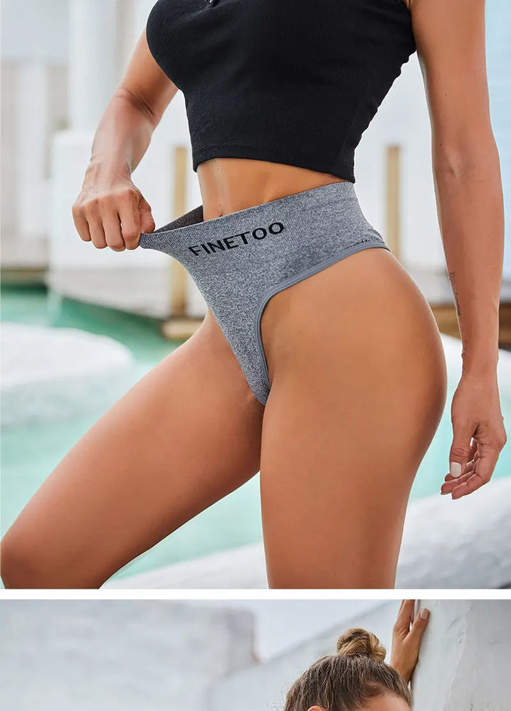 5-Pcs High-Waist Stretchy Thongs – Breathable Seamless G-String Set for Women (M-2XL)