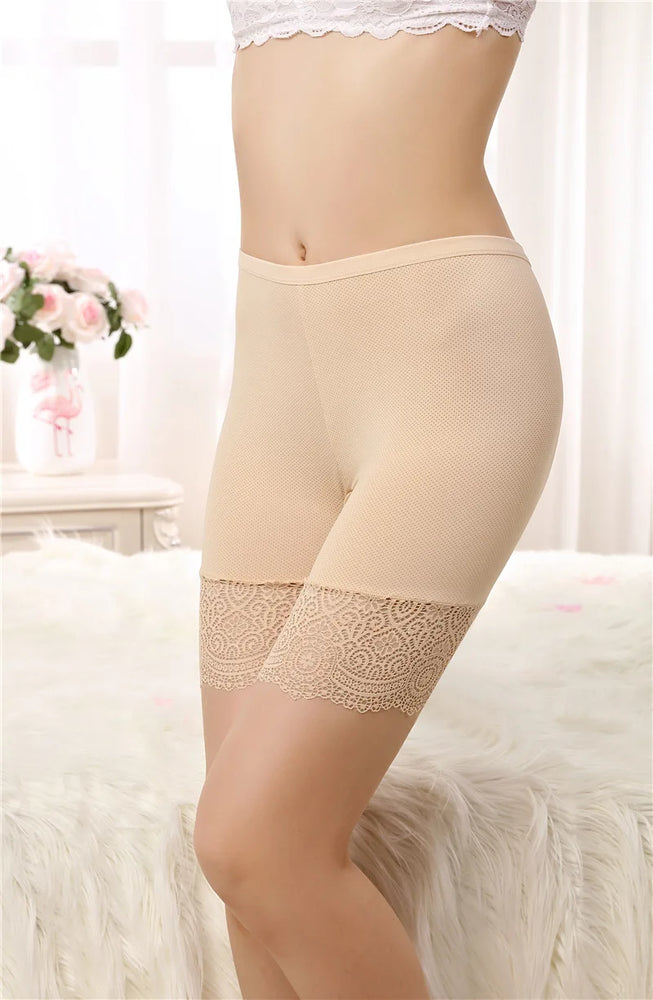 Seamless Lace Safety Shorts | High-Waist Anti-Chafing Boxers