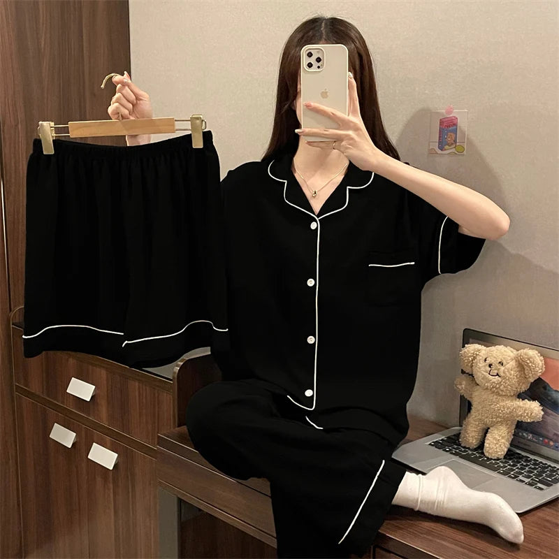 Unisex 3pc Cotton Home Clothes Set | Summer Casual Loungewear