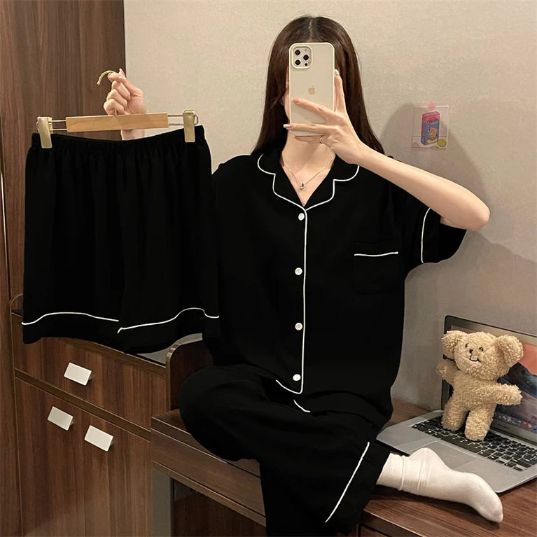 Unisex 3pc Cotton Home Clothes Set | Summer Casual Loungewear