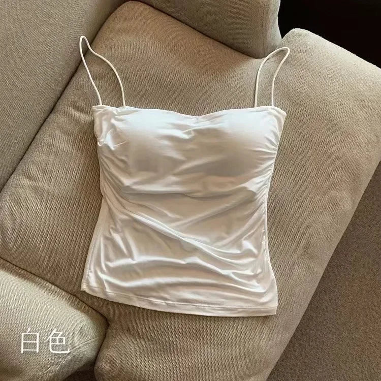 Women Summer Seamless Sexy Camisole Vest Padded Bralette Top