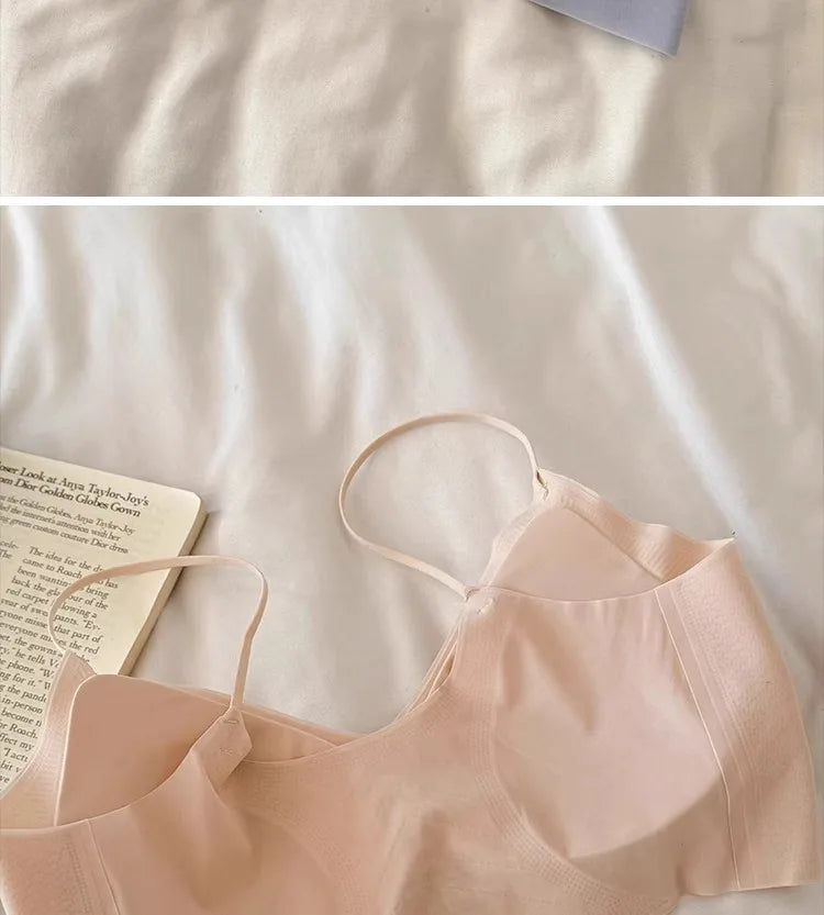 Summer V-Neck Seamless Bralette | Gathered No-Trace Comfort