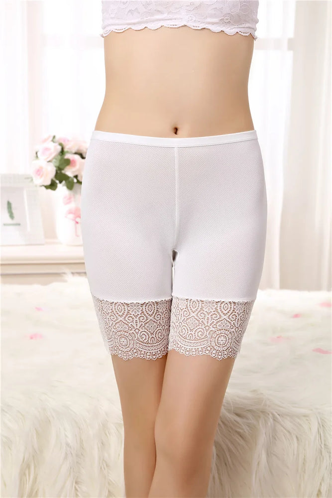 Seamless Lace Safety Shorts | High-Waist Anti-Chafing Boxers