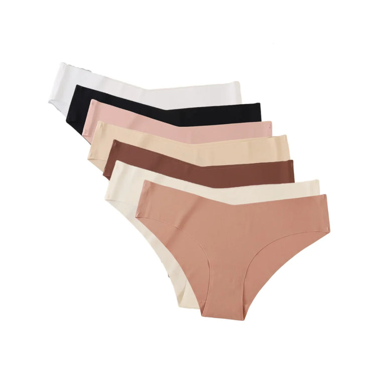 Seamless V-Waist Briefs (7-Pack) – Invisible Ice Silk Low-Rise Underwear