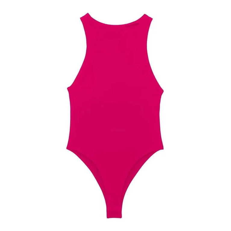 Halter Neck Skinny Bodysuit | Sexy Sleeveless Snap-Button Playsuit