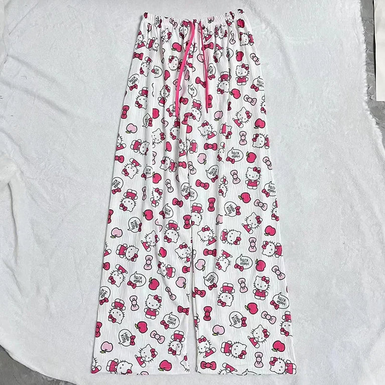 Sanrio Hello Kitty Pajama Pants | Cute Summer Home Trousers