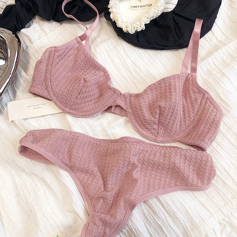 Plunge Push Up Wire-Free Bra & Brief Set – Seamless Sexy Lingerie