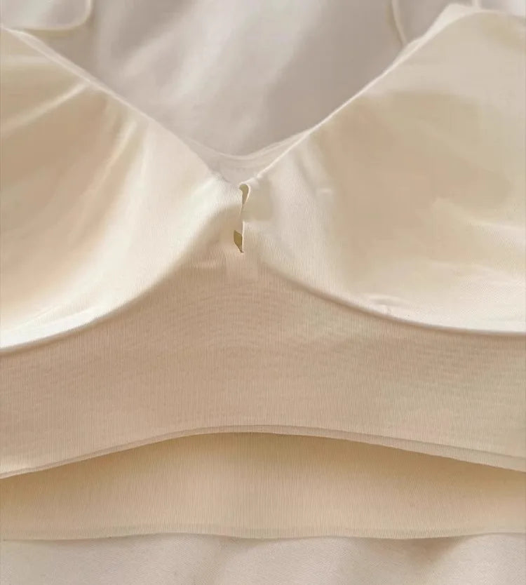 Summer V-Neck Seamless Bralette | Gathered No-Trace Comfort