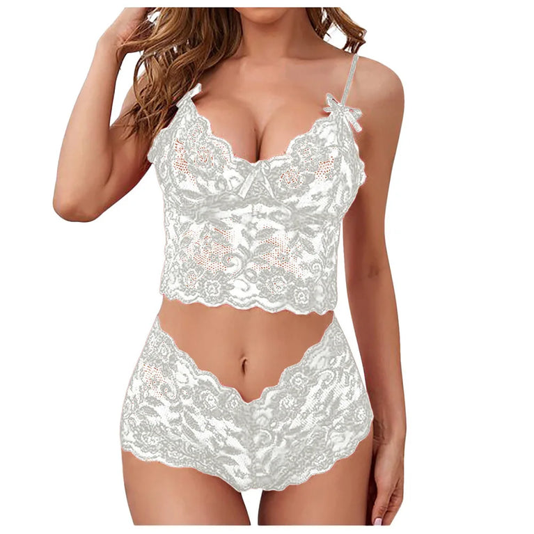 Floral Unlined Bra & Brief Set – Seamless Sexy Lingerie