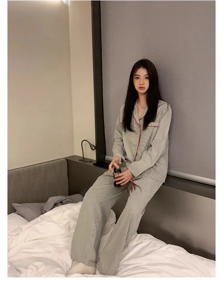 Women’s Soft Striped Pajama Set | Long Sleeve & Trousers