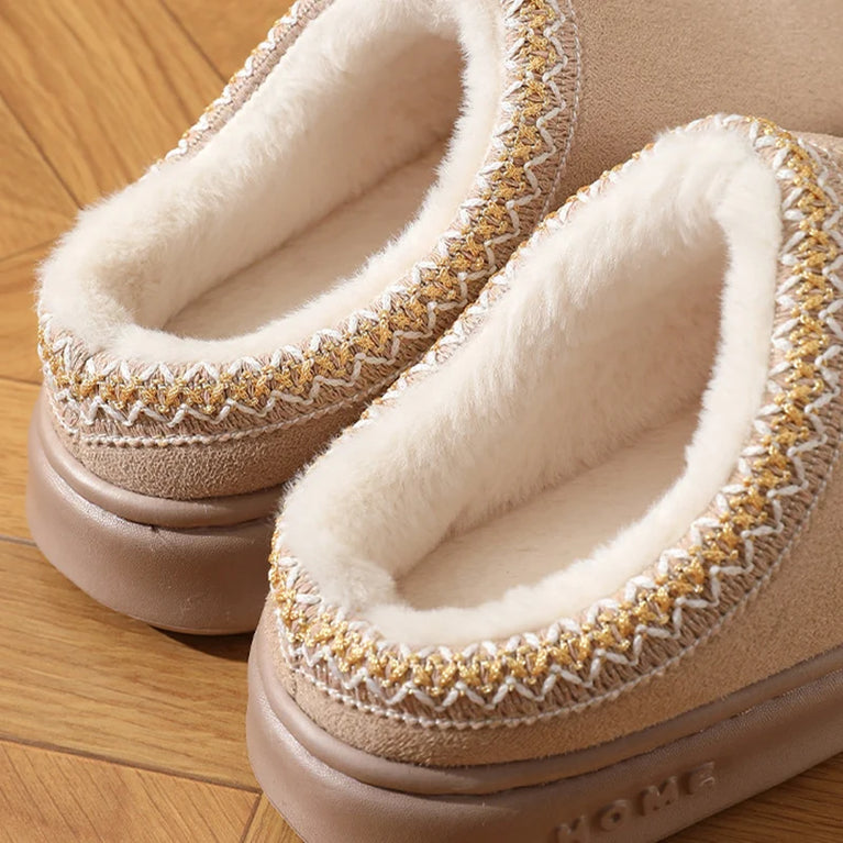 Plush Winter Platform Slippers | Warm Non-Slip Home Shoes