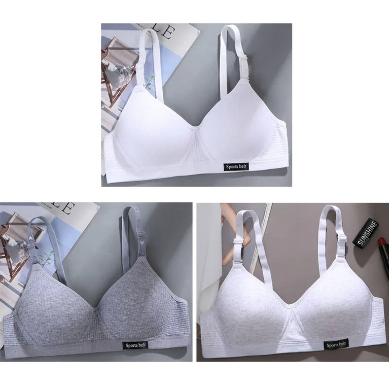 3-Piece Thin Teens Sport Seamless Training Bra Set – Soft & Skin-Friendly