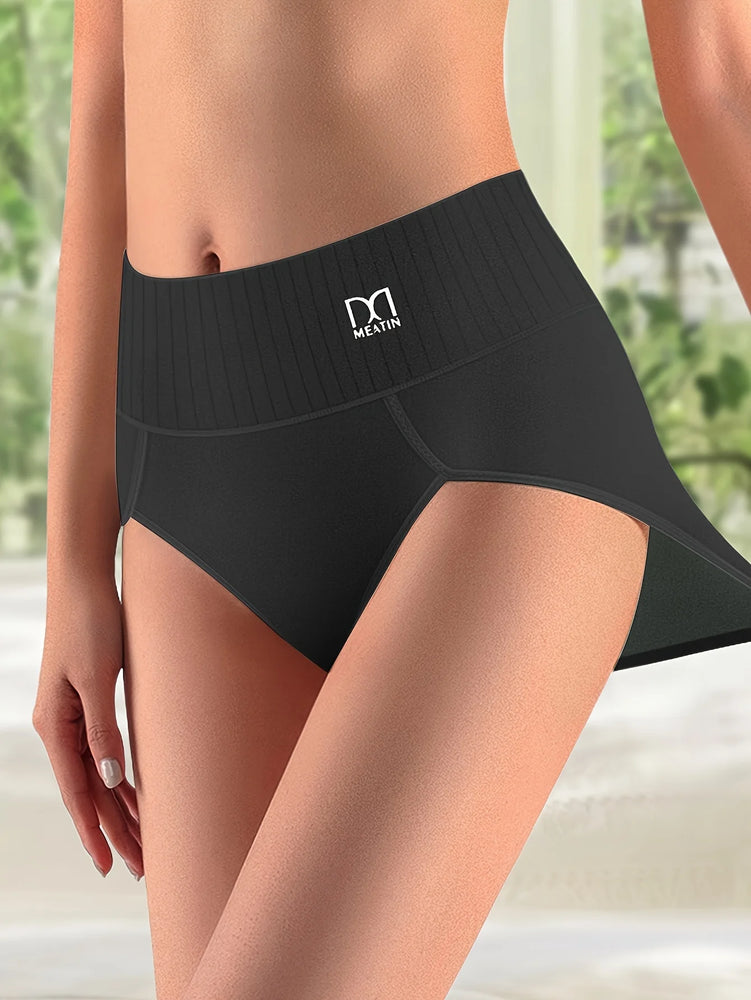 4pc Cotton High-Rise Briefs | Slimming Soft Comfort Panties